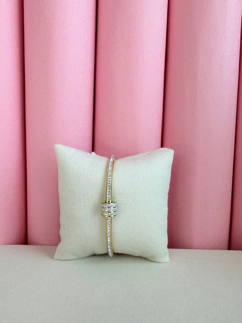 Bracelet Glowline - Acier inoxydable, plaqué or 18 carats