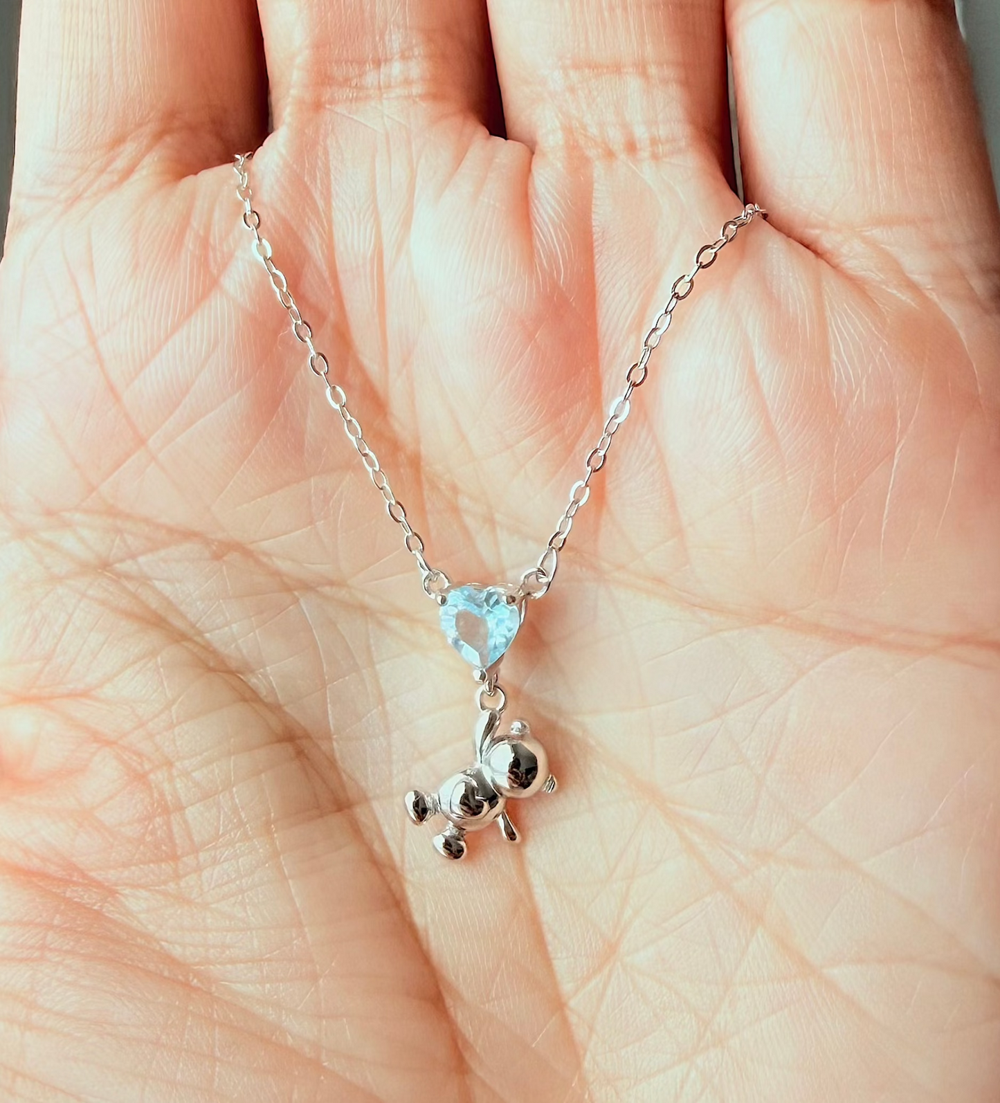 Collier Ours Amoureux - Argent Sterling S925, Plaqué Rhodium