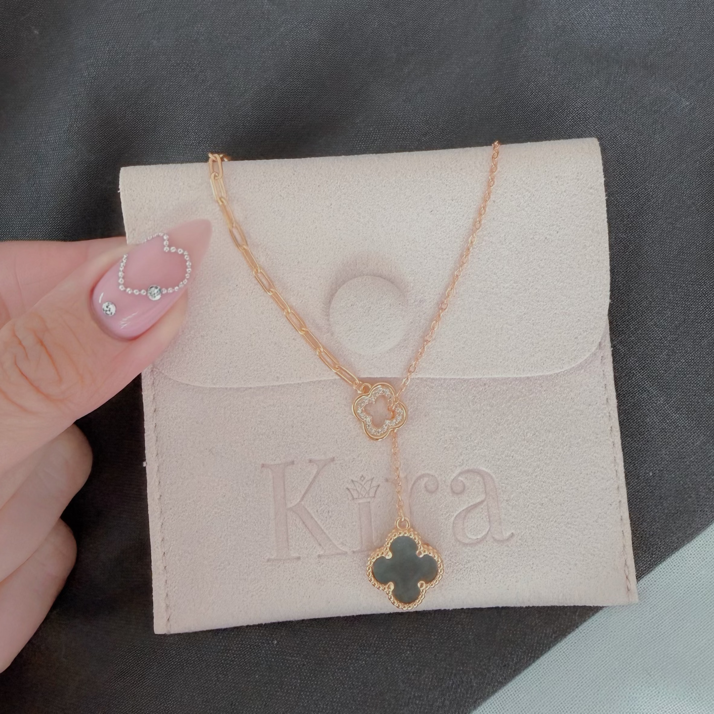 Collier Trèfle Mystique - Argent Sterling S925, Plaqué Or 18K avec Zircon