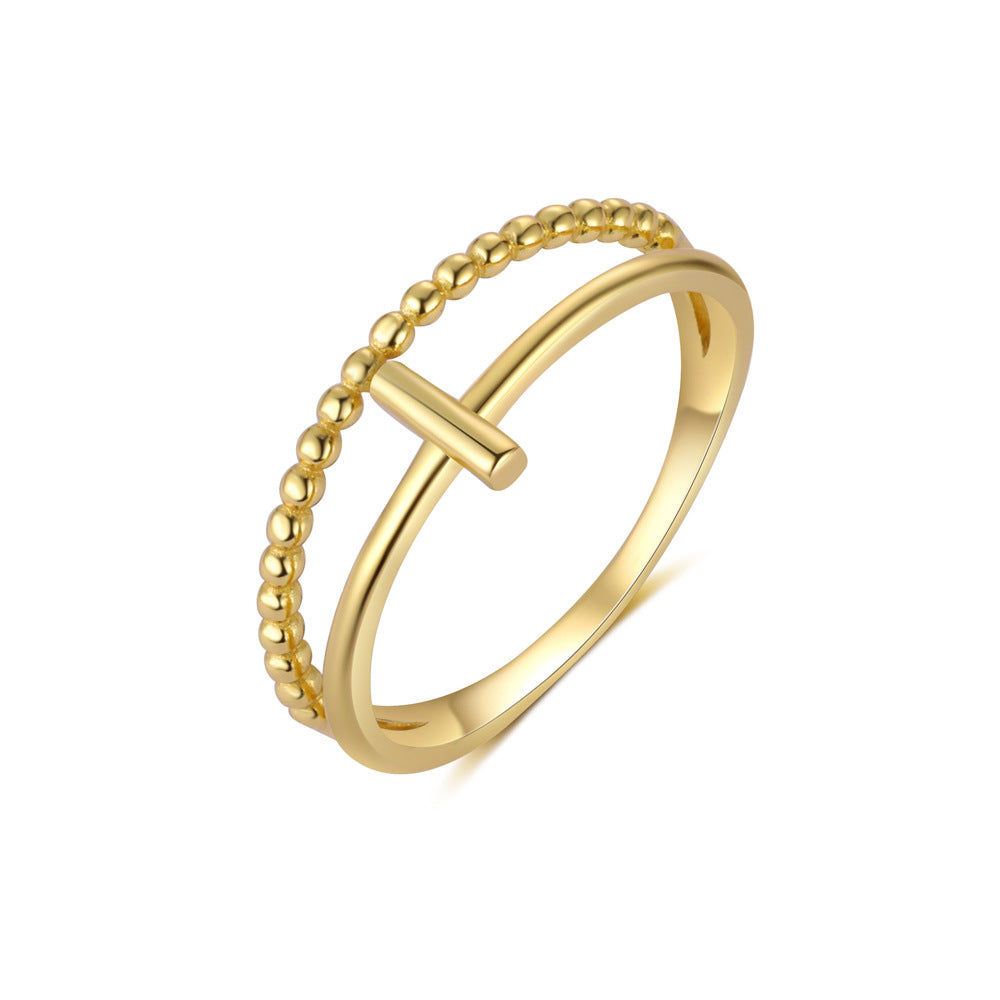 Axis Ring-S925 Sterling Silver, 18K Gold Plated
