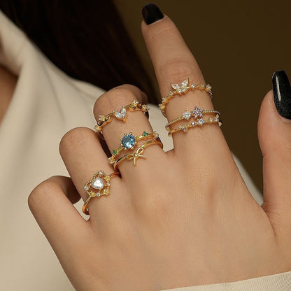 Bloomline Ring- S925 Sterling Silver, 18K Gold Plated