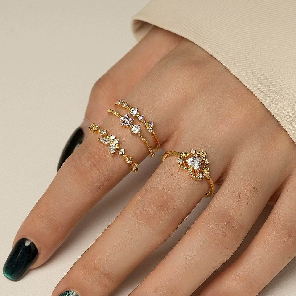 Bloomline Ring- S925 Sterling Silver, 18K Gold Plated