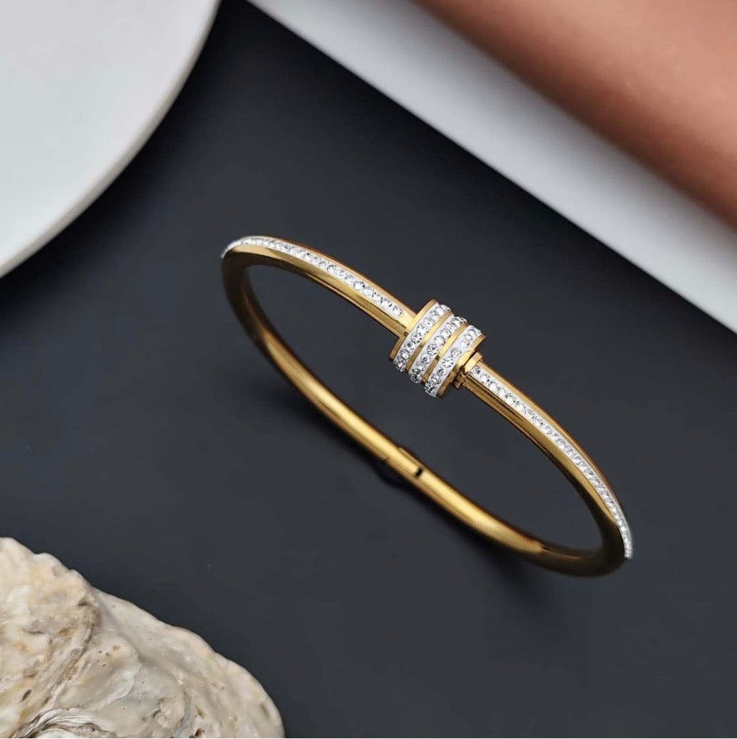 Bracelet Glowline - Acier inoxydable, plaqué or 18 carats