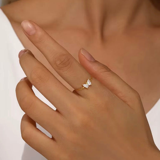 Flutter Charm Ring- S925 Sterling Silver, 18K Gold Plated