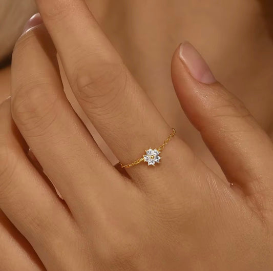 Sakura Glide Ring- S925 Sterling Silver, 18K Gold Plated