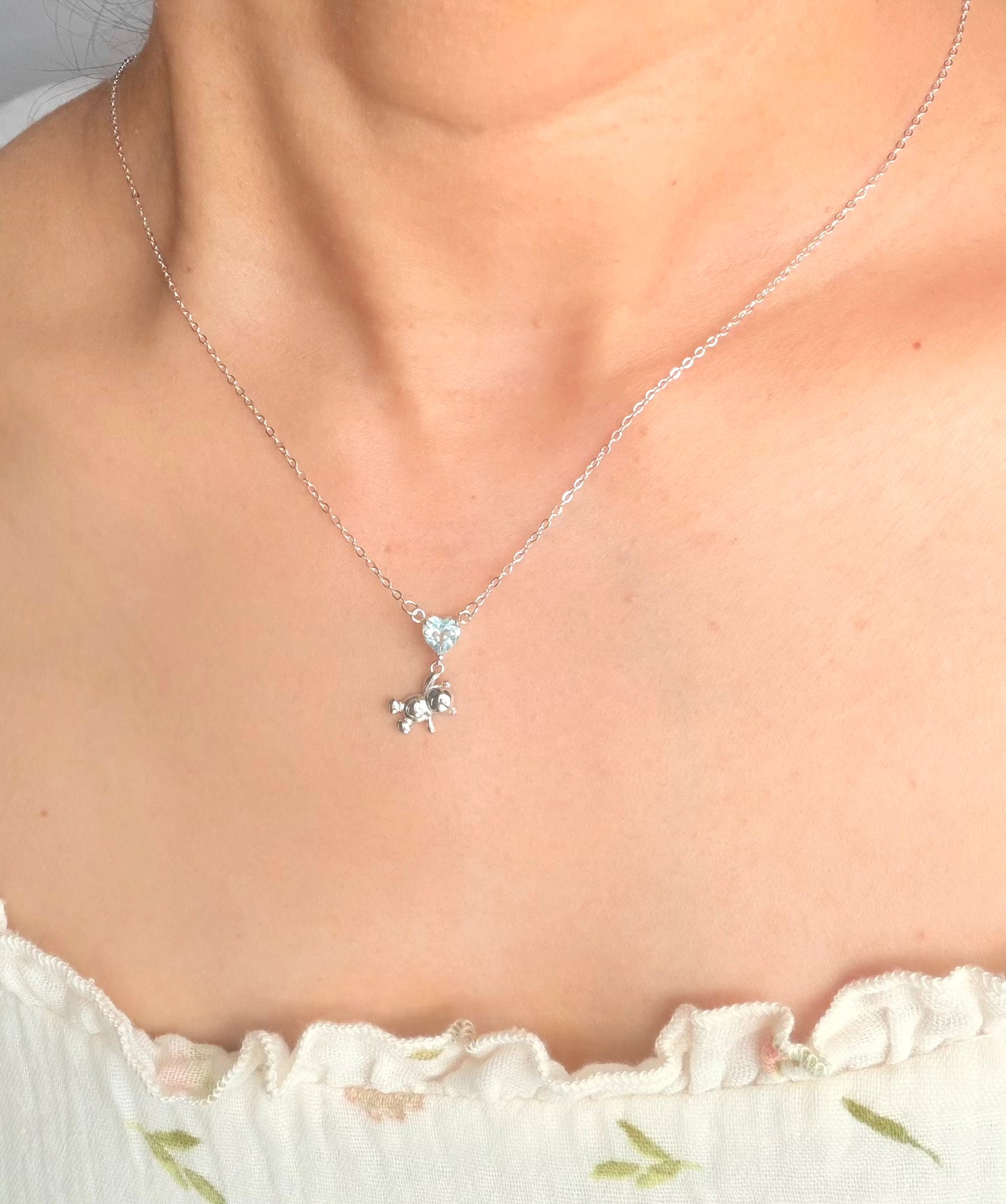 Collier Ours Amoureux - Argent Sterling S925, Plaqué Rhodium