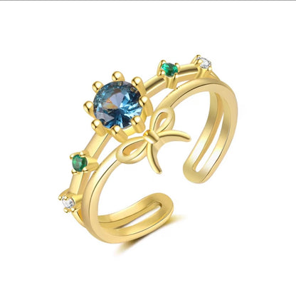 Love Knot Ring- S925 Sterling Silver, 18K Gold Plated, Zircon