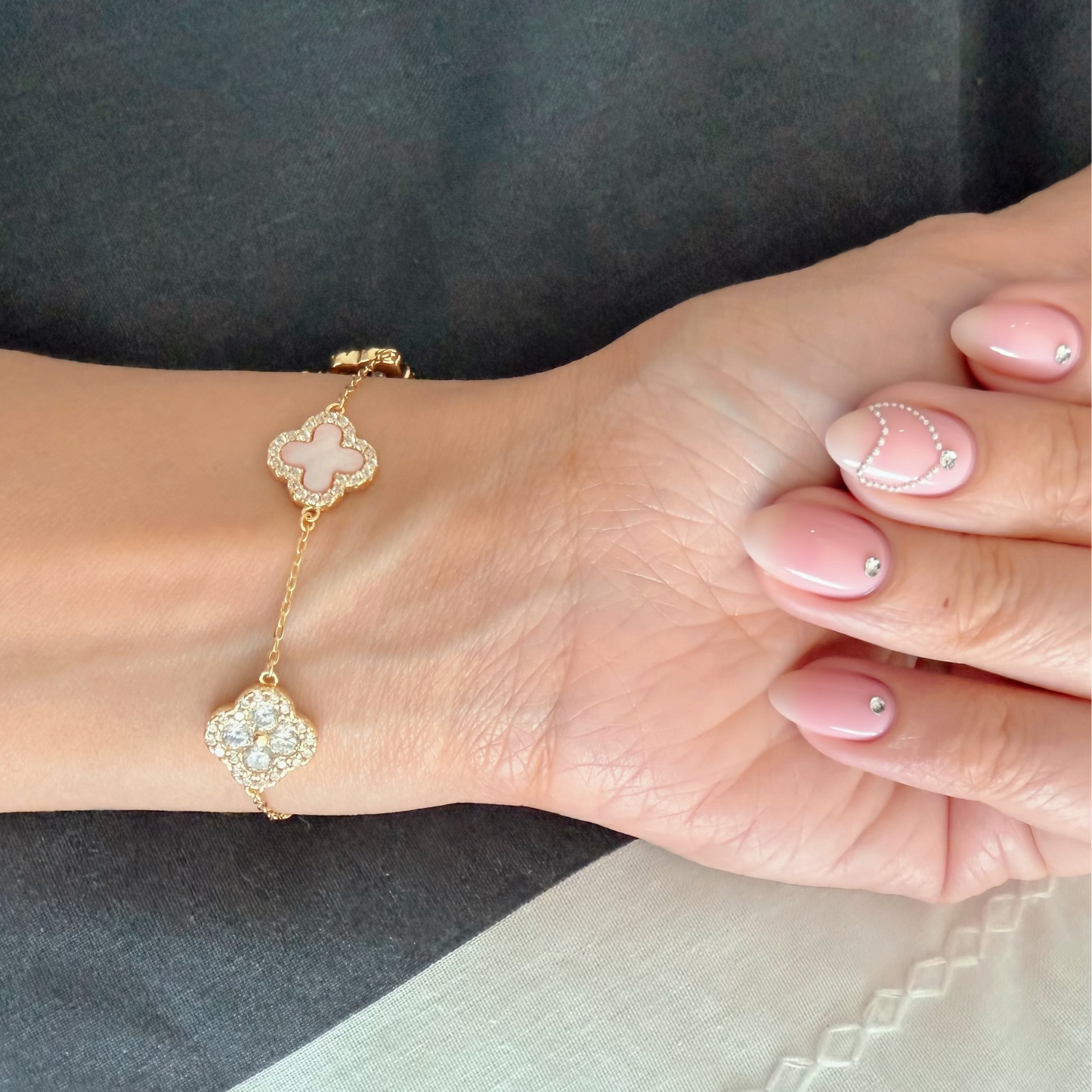 Clover Prism Bracelet- S915 Sterling SIlver, 14K Gold Plated