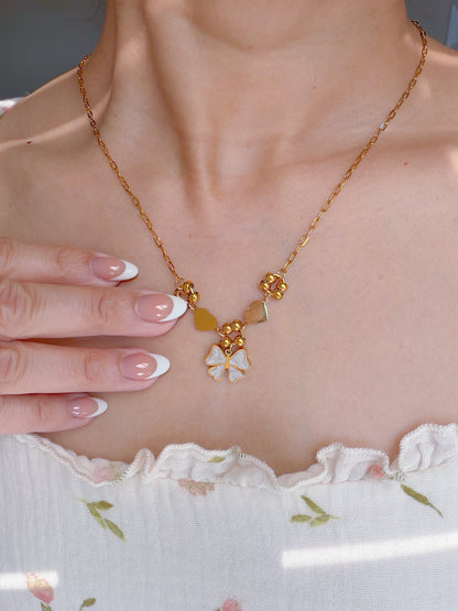 Cupid's Bow Necklace, Stainless Steel-18K Gold Plated
